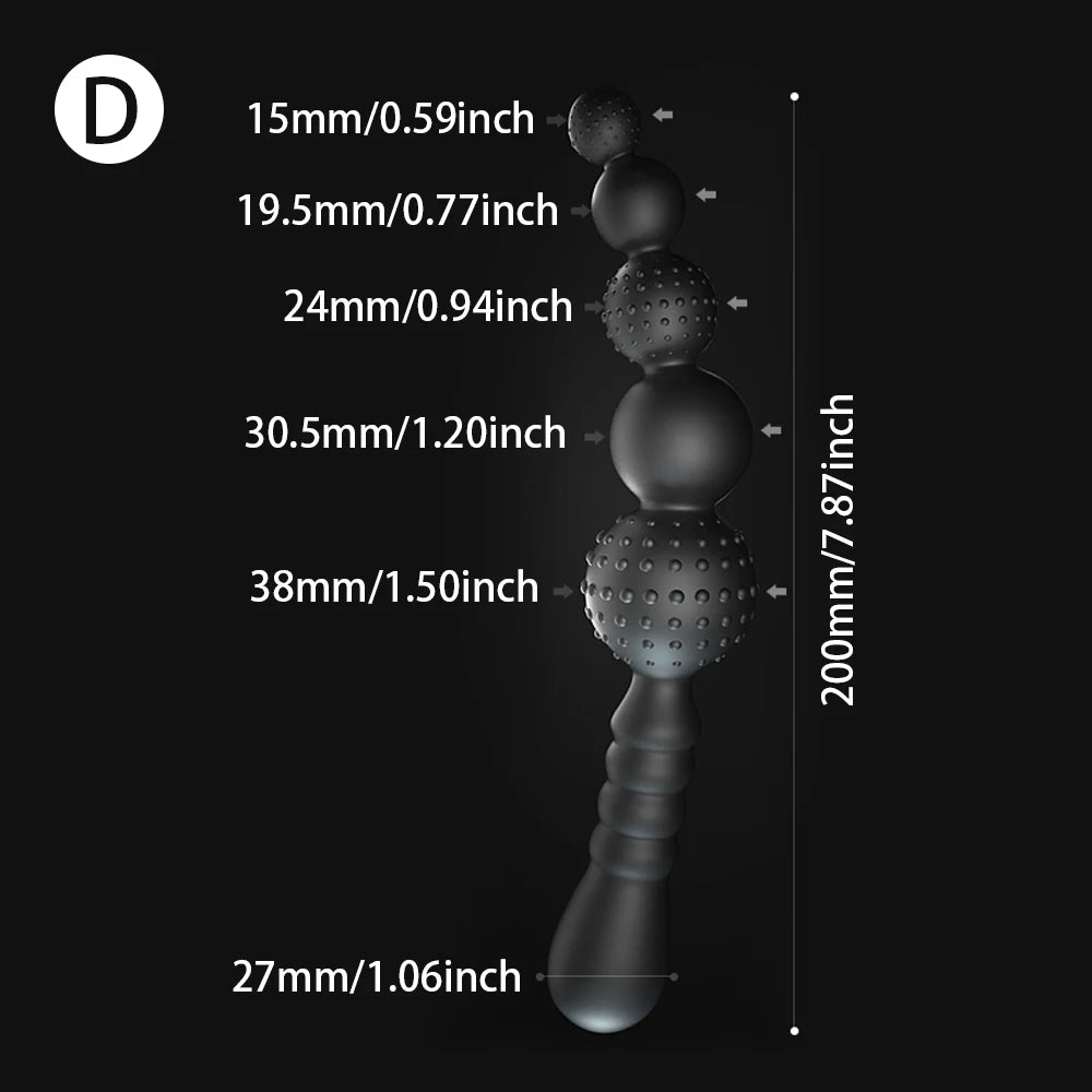 Big Anal Dildo Sex Toys - Knotted Silicone Dildos Anal Beads Dilator Sex Whip Anal Toys