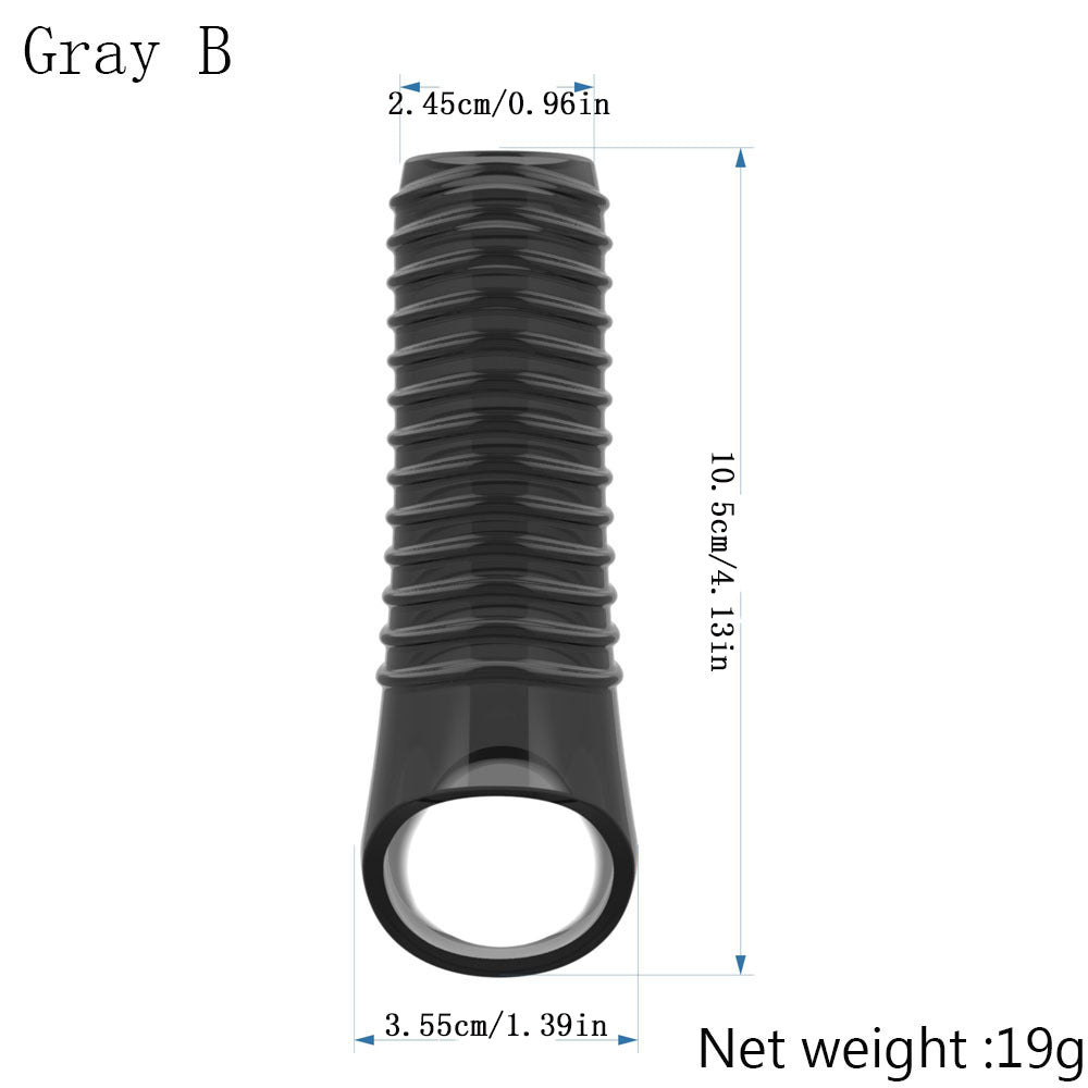 Stretchy Cock Sleeve Condom Male Extender Sex Toy - Penissleeve Delay Ejaculation Enlarger