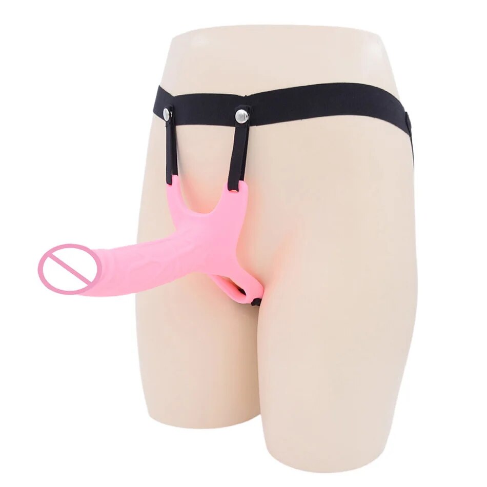 Sangle sur les jouets sexuels masculins de douille de coq - jeu réaliste de couple d'agrandisseur de pénis