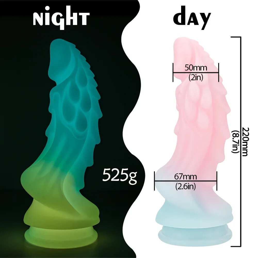 Drachenmonster-Dildo-Buttplug – leuchtende Macaron-Farbe, Fantasy-Dildos, Sexspielzeug für Frauen