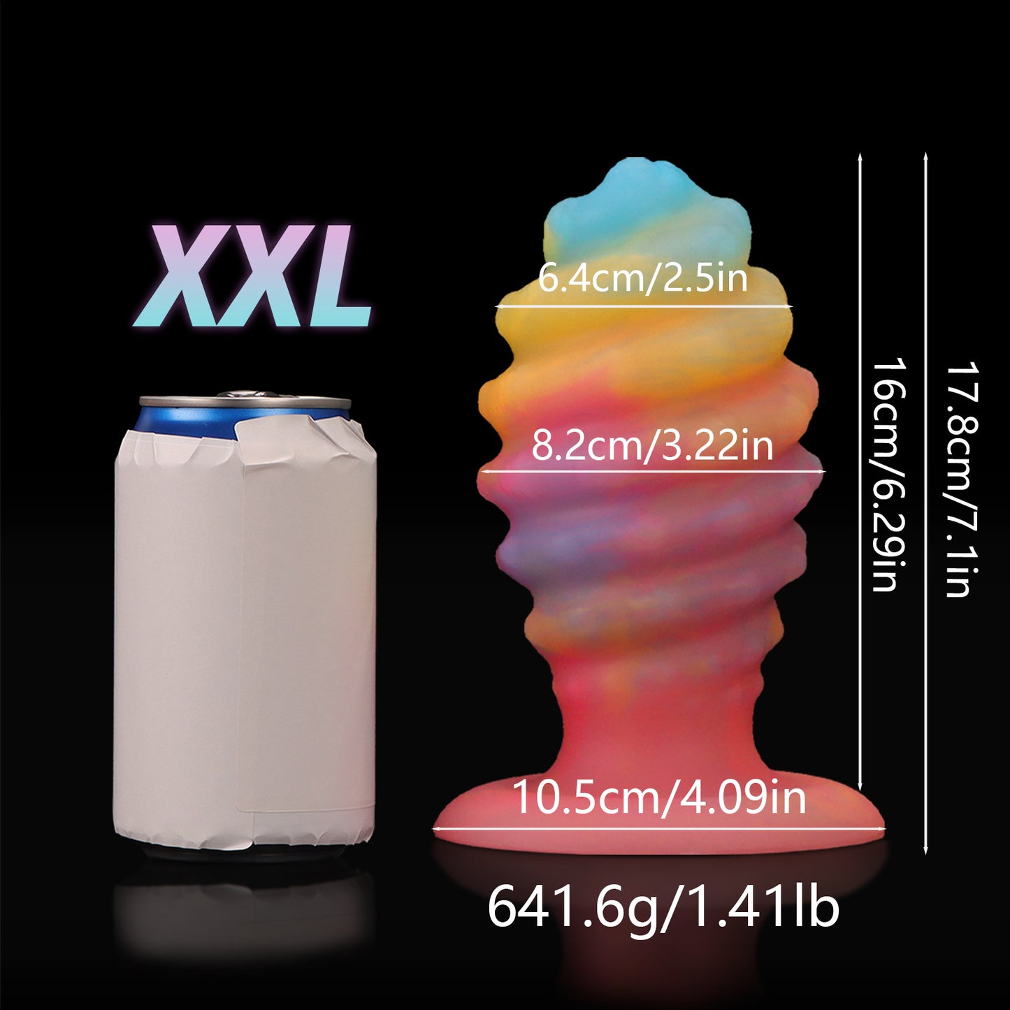 Luminous Conch Anal Dildo Butt Plug - Colorful Sprial Monsterdildo Vaginal Prostate Massager