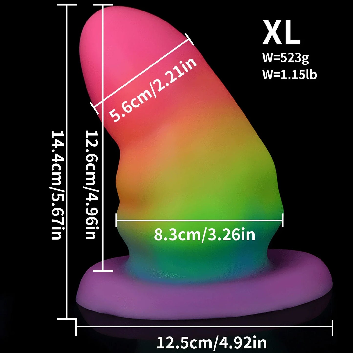 Godemichet Anal lumineux fantaisie, gros jouets sexuels anaux vaginaux colorés en Silicone