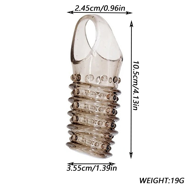 Stretchy Cock Sleeve Condom Male Extender Sex Toy - Penissleeve Delay Ejaculation Enlarger