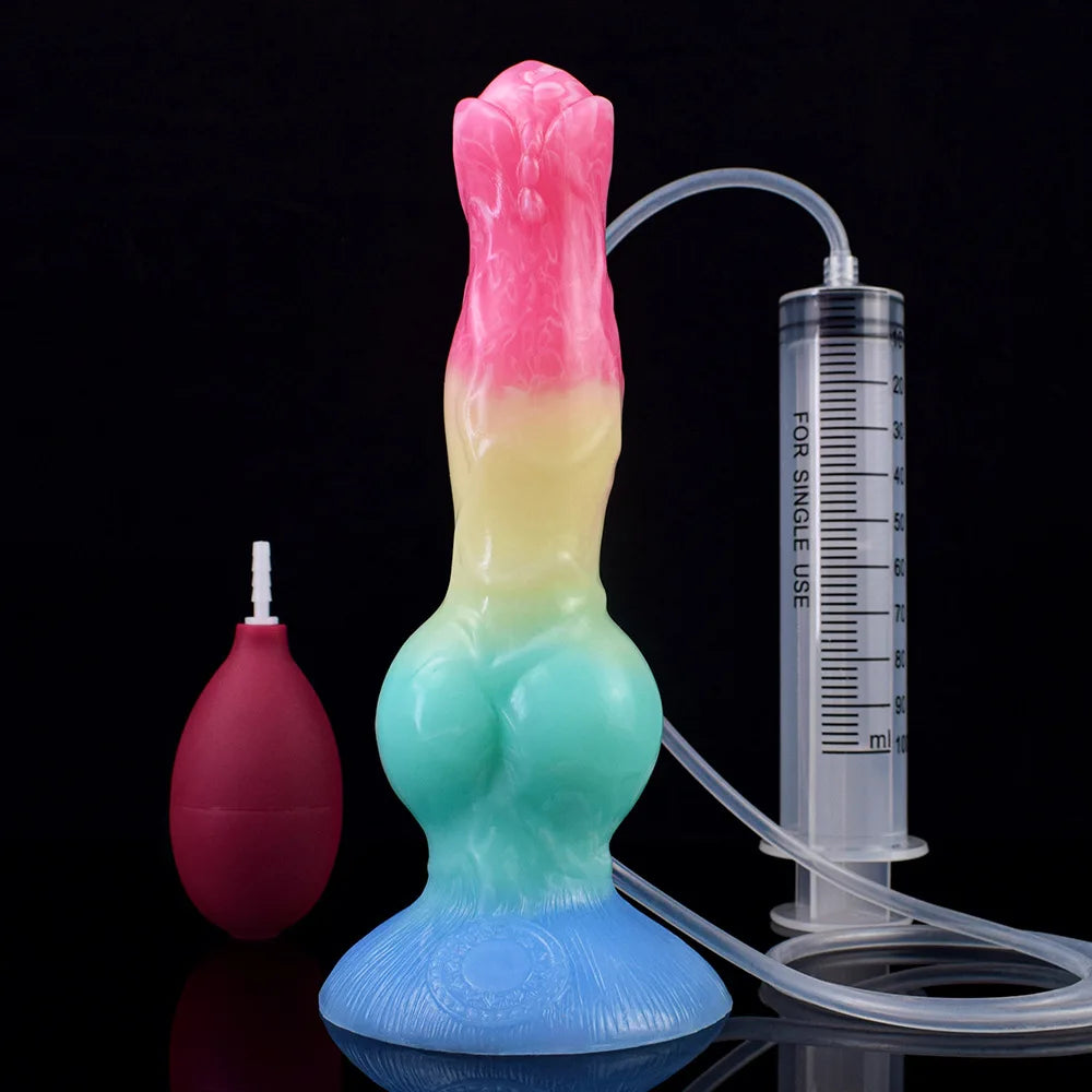 Ejaculating Monster Dragon Dildo Butt Plug - Water Jet Squirting Vagina Anal Sex Toys