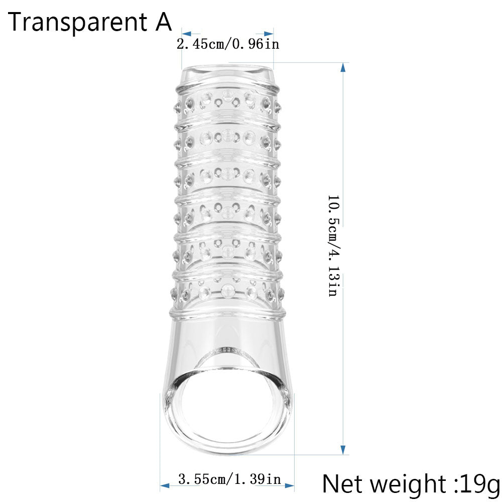 Stretchy Cock Sleeve Condom Male Extender Sex Toy - Penissleeve Delay Ejaculation Enlarger