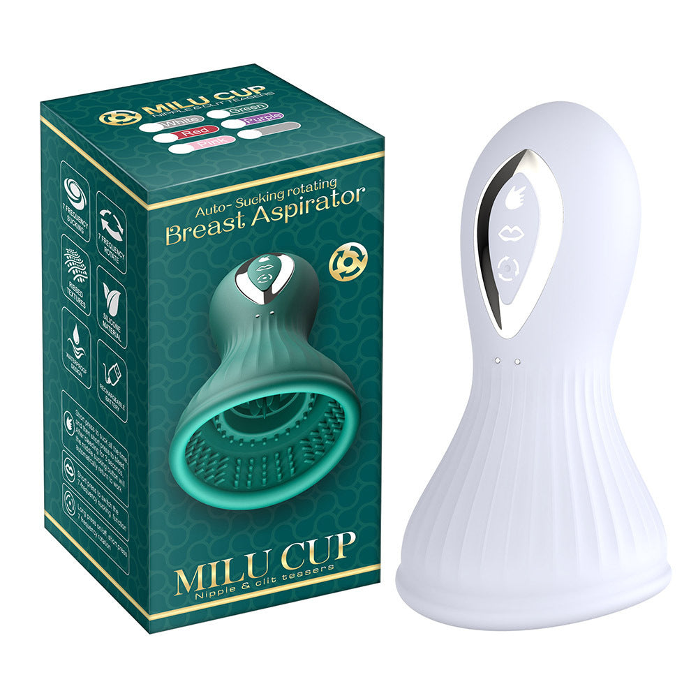 Tasse de masturbation féminine pour succion de sexe oral - Pince rotative pour mamelon et clitoris Vibromasseur pour femme