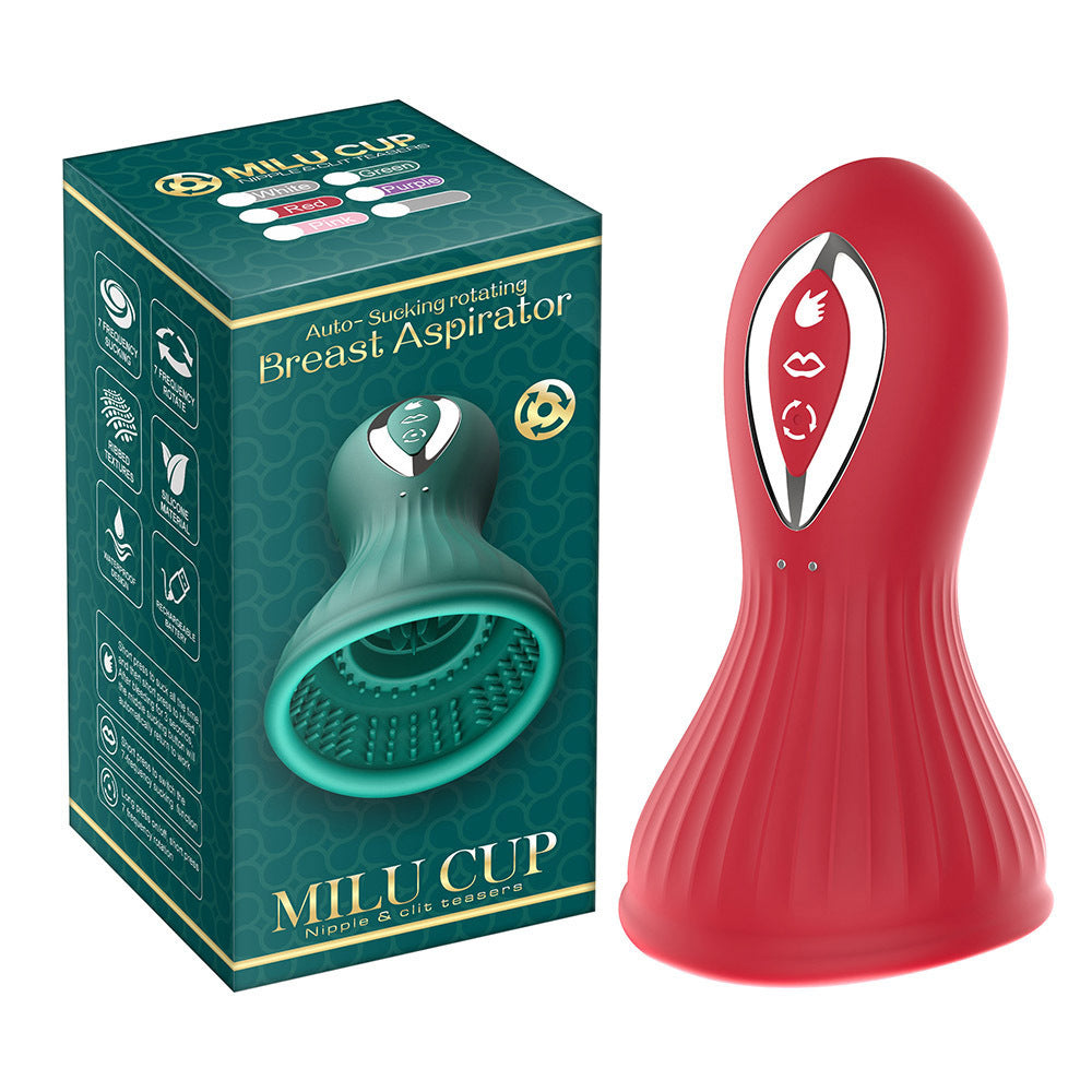 Tasse de masturbation féminine pour succion de sexe oral - Pince rotative pour mamelon et clitoris Vibromasseur pour femme