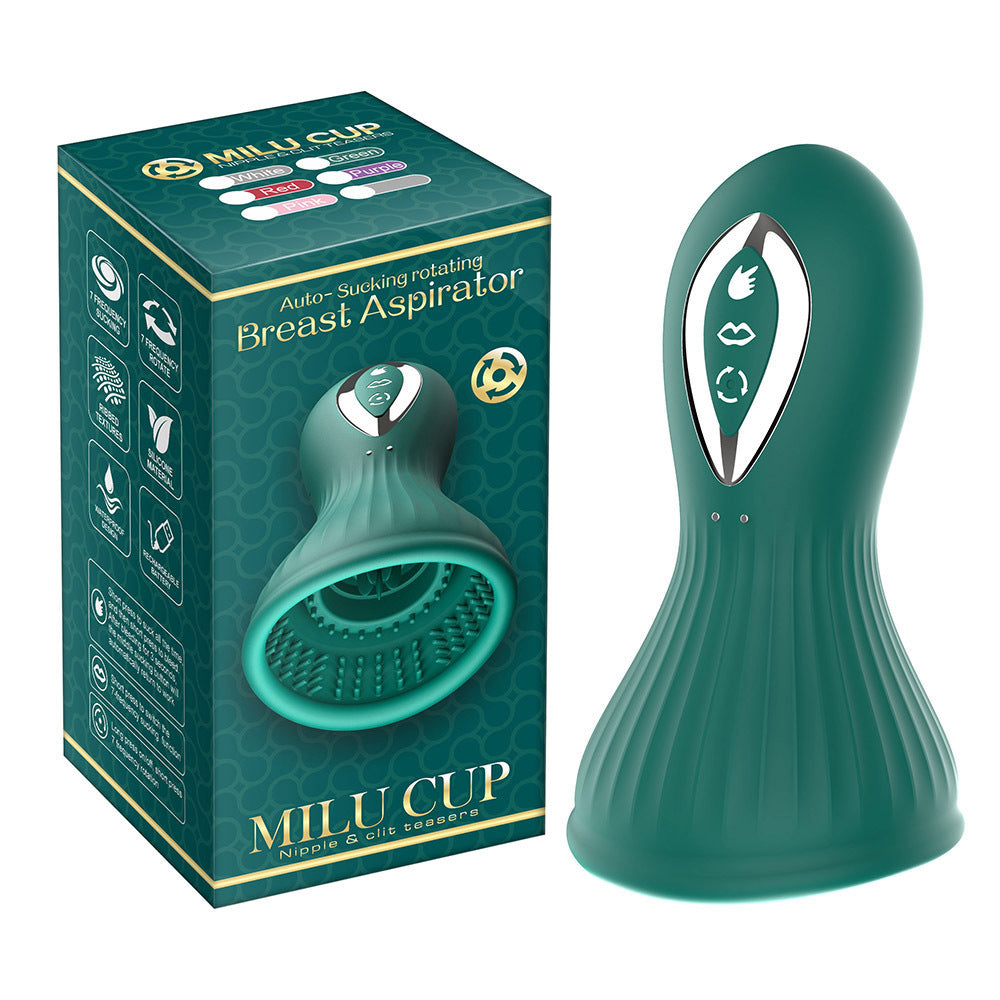 Tasse de masturbation féminine pour succion de sexe oral - Pince rotative pour mamelon et clitoris Vibromasseur pour femme