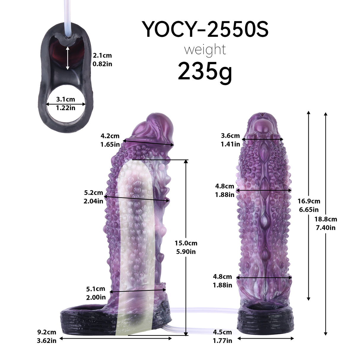 Nebula Squirting Sleeves | Purple Alien Silicone Design for Fantasy Play
