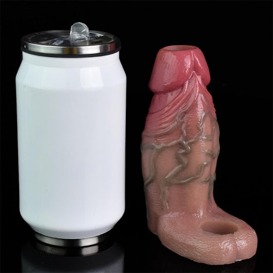 Realistic Silicone Cock Sleeve Sheath - Penis Ring Delay Ejaculation Enlarger Sex Toy for Men