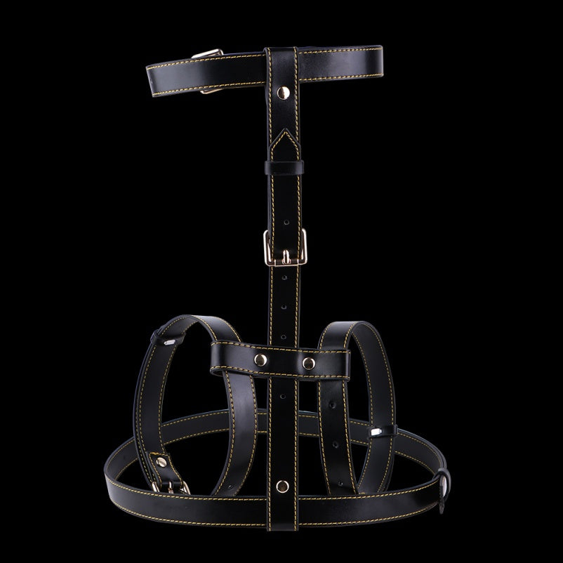 Strap-On-Bondage-Brustgeschirr-Set aus Leder – BDSM-Trainings- und Eroberungsspielzeug
