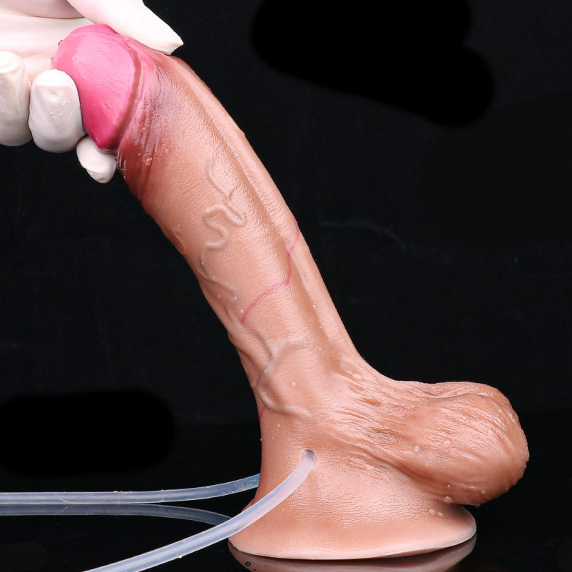 Aufblasbarer realistischer Dildo mit künstlichem Sperma – Allmähliche Ausdehnung für G-Punkt-Druck und Penetrationsvergnügen