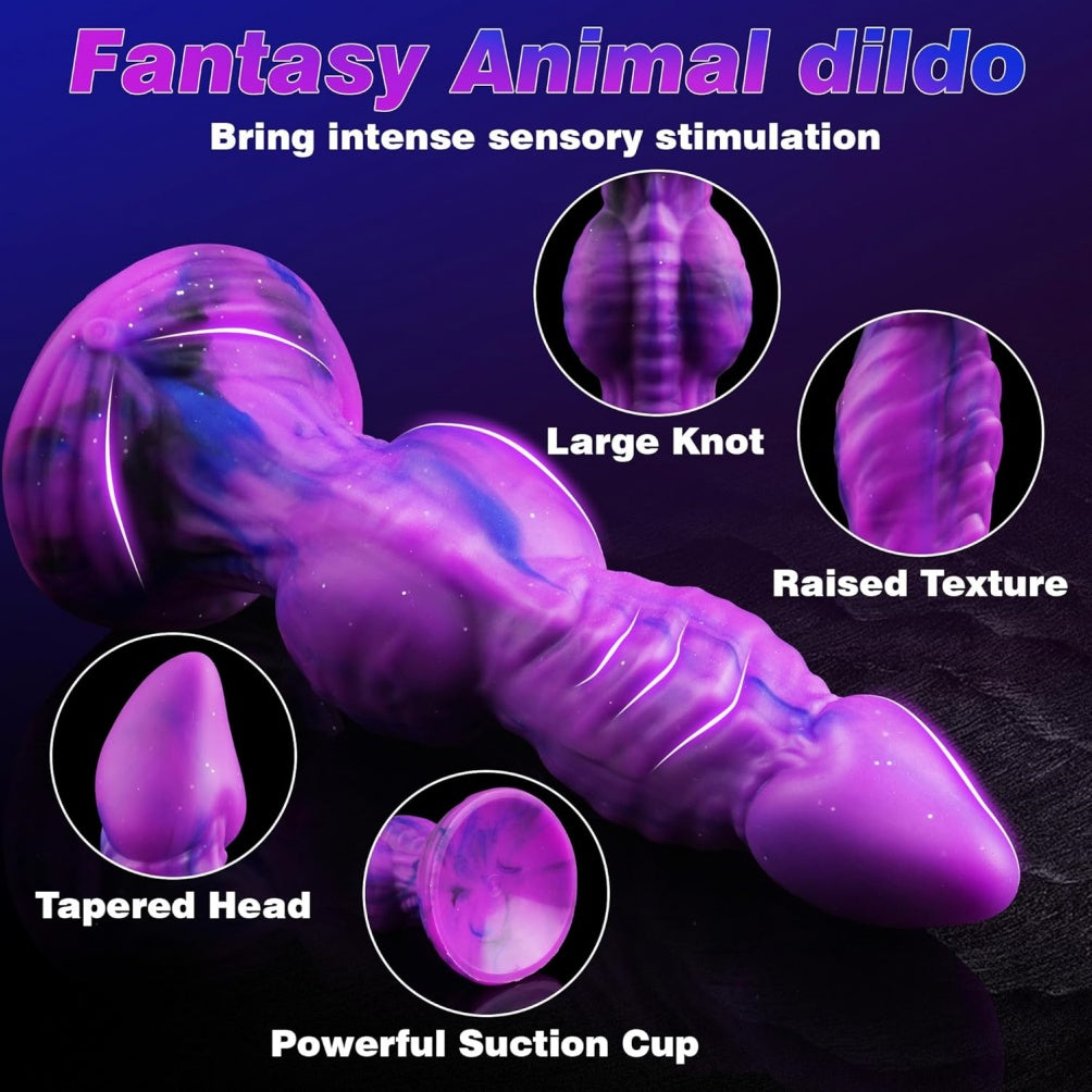 Fantasy Silicone Dog Knot Monster Dildo – Female Vaginal Localized Expansion Masturbation Toy