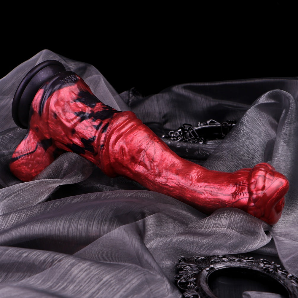 Blood Red Silicone Fantasy Horse Cock – Monster-Type Female Vaginal Masturbation Toy