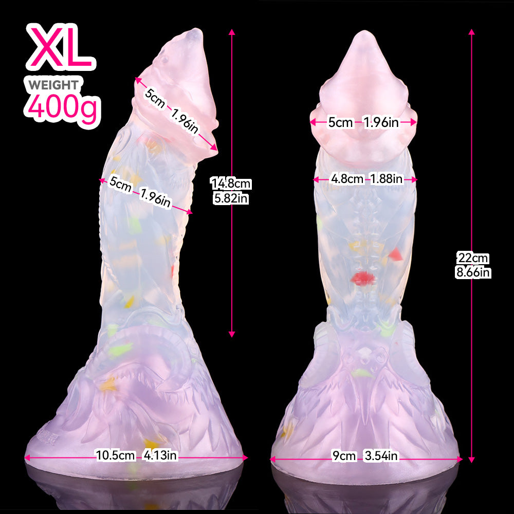 Gode transparent Monsterdildo Butt Plug - Fantasy Dragon Penis Ventouse Masturbateur pour femme