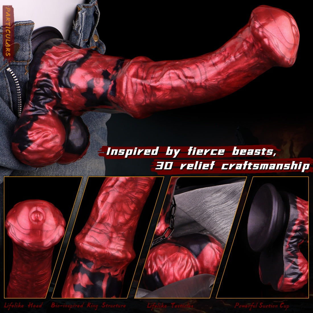Monster Fantasy Horse Cock with Suction Cup – Insertable Female Vaginal Masturbation Toy