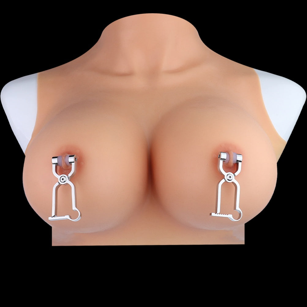 Pinces à tétons Bettie Bondage en acier inoxydable - Outil BDSM stimulant à ressort à arc pointu pour femmes