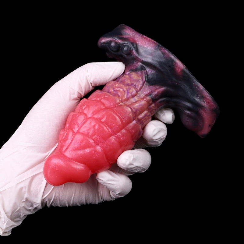 Fantasy Silkworm Cocoon Analplug-Dildo aus Silikon – Sexspielzeug für tiefen Druck mit ankerförmiger Basis