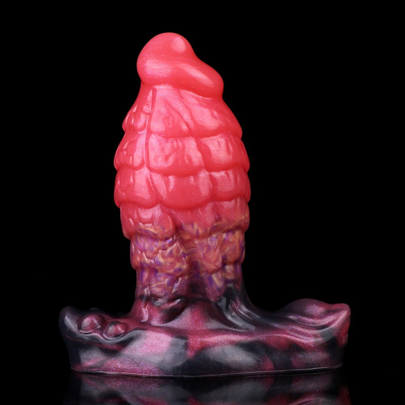 Fantasy Silkworm Cocoon Analplug-Dildo aus Silikon – Sexspielzeug für tiefen Druck mit ankerförmiger Basis
