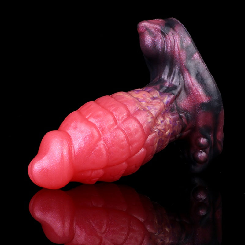 Fantasy Silkworm Cocoon Analplug-Dildo aus Silikon – Sexspielzeug für tiefen Druck mit ankerförmiger Basis