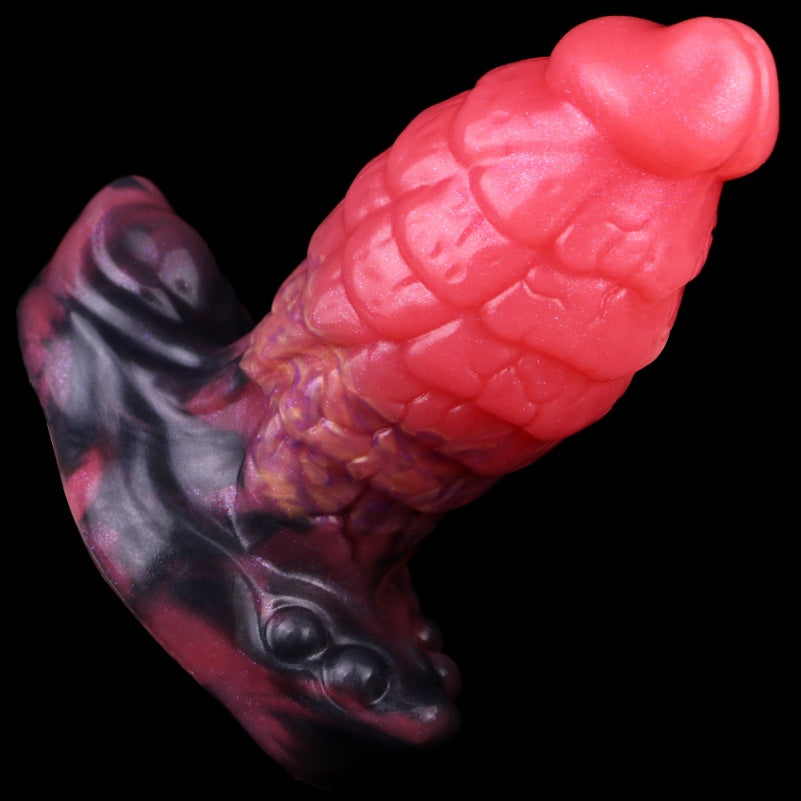 Fantasy Silkworm Cocoon Analplug-Dildo aus Silikon – Sexspielzeug für tiefen Druck mit ankerförmiger Basis