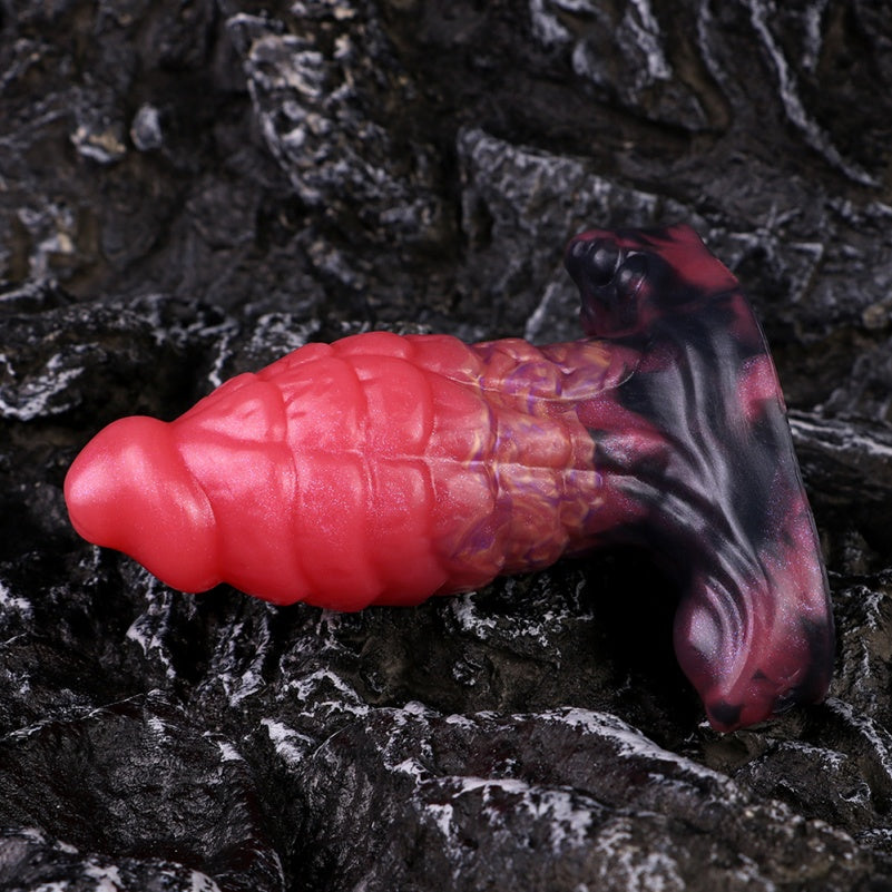 Fantasy Silkworm Cocoon Analplug-Dildo aus Silikon – Sexspielzeug für tiefen Druck mit ankerförmiger Basis