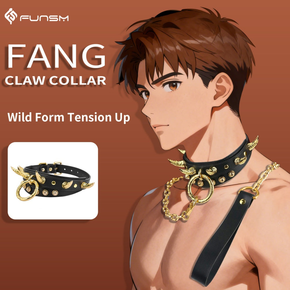 Leash Leather Strap-on Collar - Master-Slave Training Kinky Sex Toys