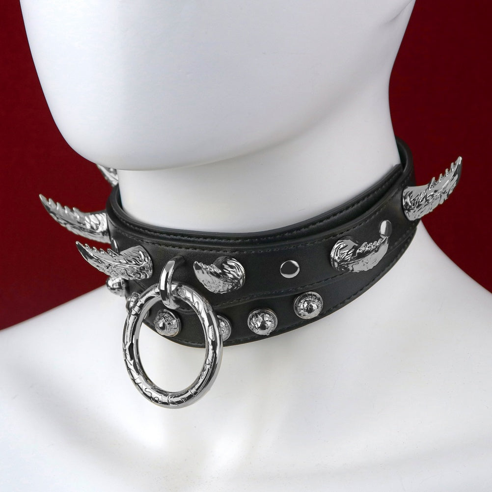 Leash Leather Strap-on Collar - Master-Slave Training Kinky Sex Toys