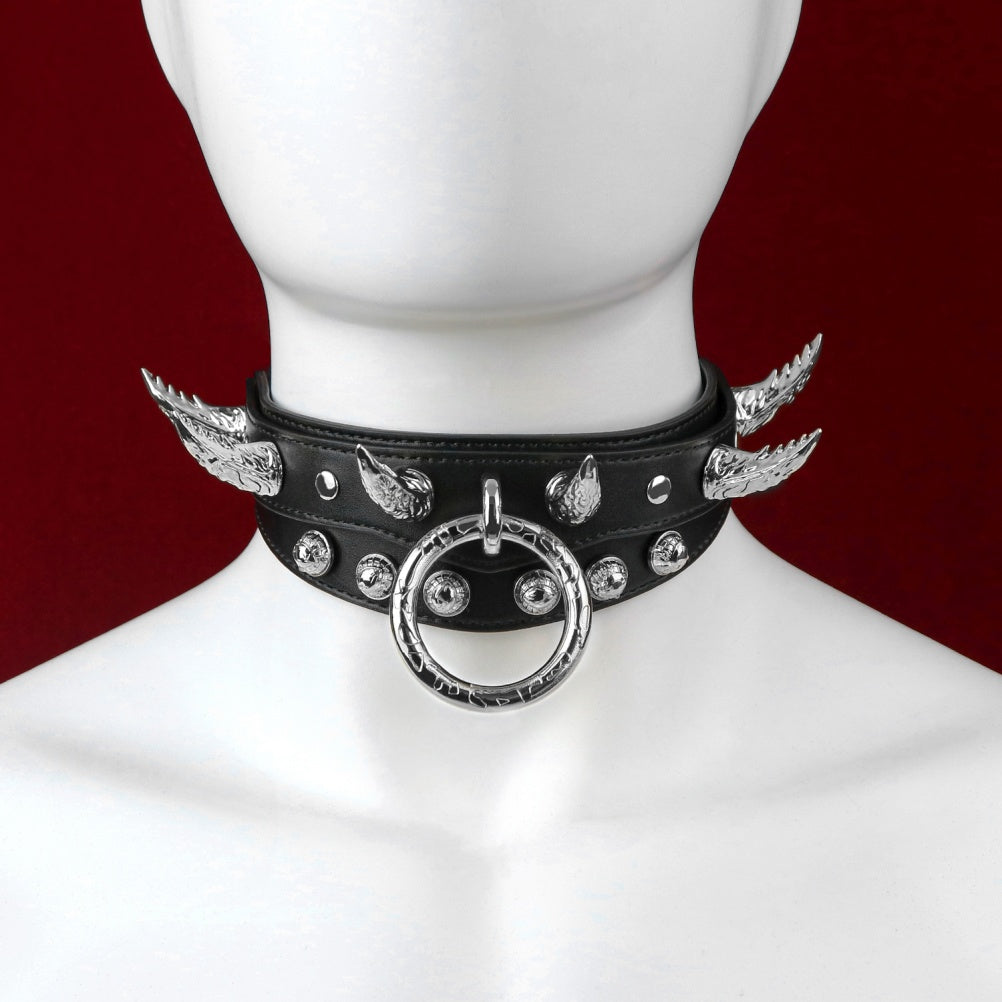 Leash Leather Strap-on Collar - Master-Slave Training Kinky Sex Toys