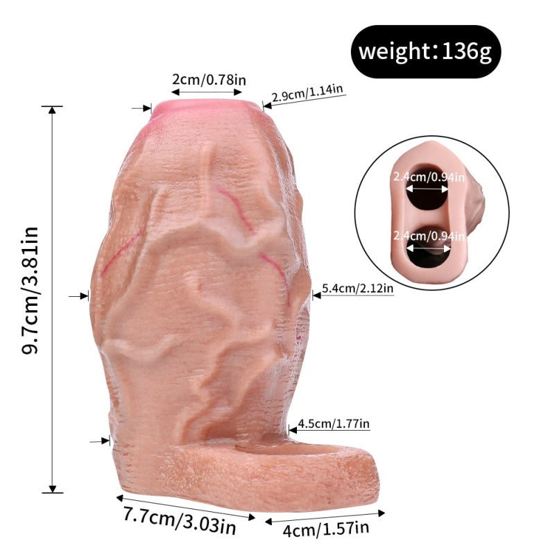 Localized Swelling Fantasy Penis Sleeve – Male Extension and Ejaculation Control Sex Toys