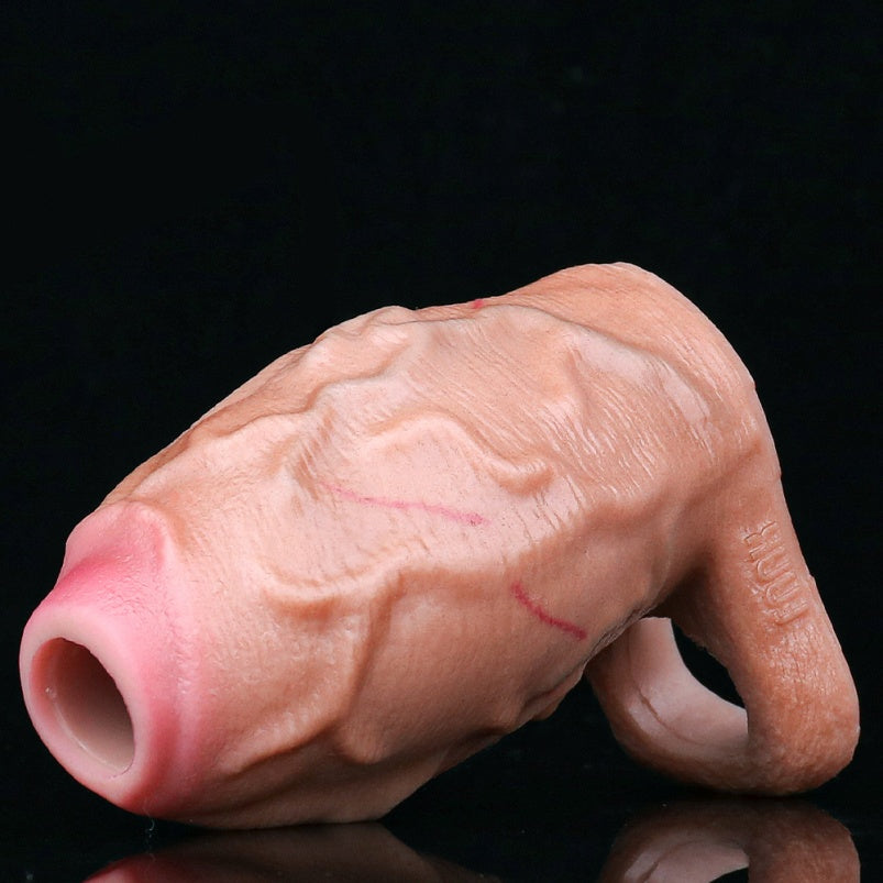 Localized Swelling Fantasy Penis Sleeve – Male Extension and Ejaculation Control Sex Toys