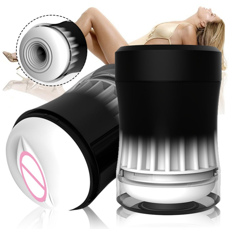 Suction and Massage Penis Masturbation Blowjob Porn Cup - Liquid Silicone Soft Male Sex Toys