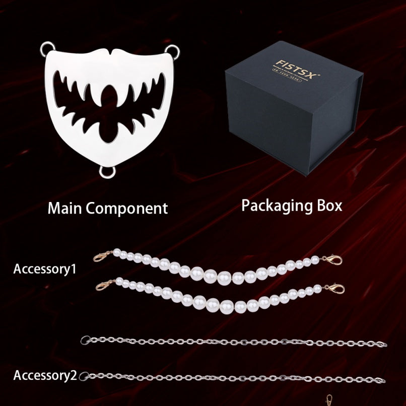 Kink Strapon Crotchless Panties Bondage Set – Metal Chain Friction Clit Stimulator Toy