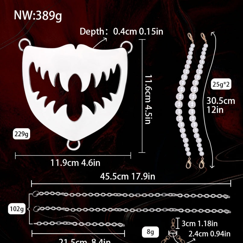 Kink Strapon Crotchless Panties Bondage Set – Metal Chain Friction Clit Stimulator Toy
