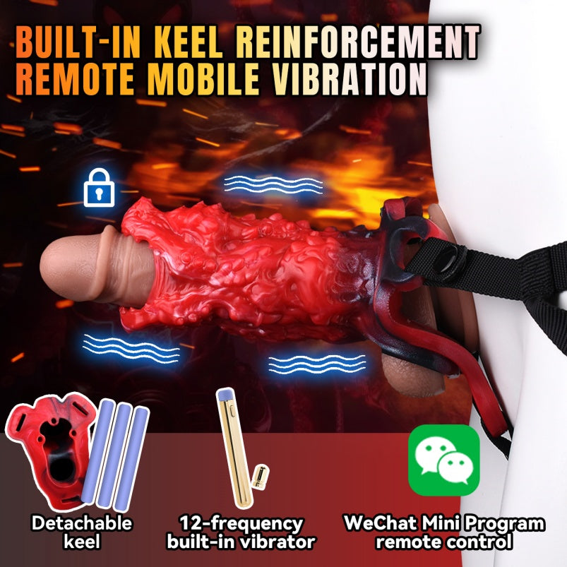 Purpurroter Penis-Vibrator „Dragon Mouth Fantasy“ aus Silikon – für 14 cm große Männer entwickelt, um Erweichung zu bekämpfen und die Ejakulationskontrolle zu verbessern