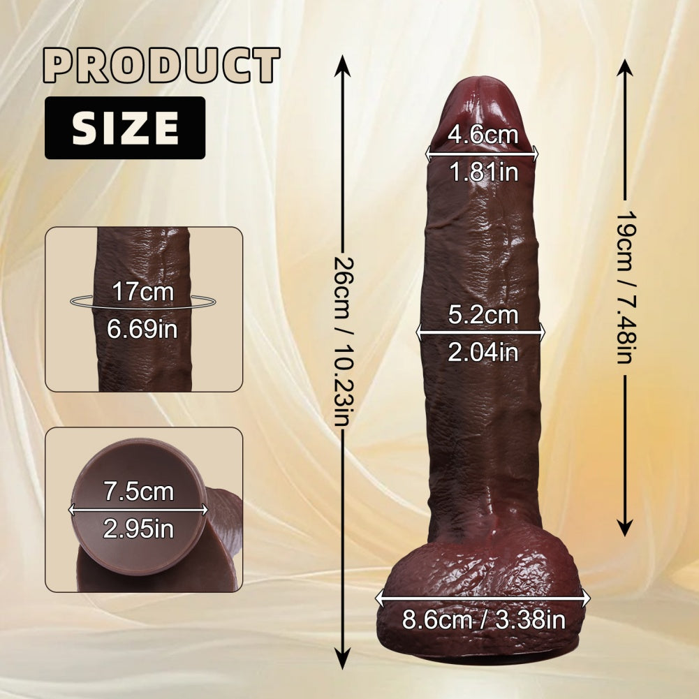 Black Giant Realistic Dildo with Suction Cup – Female Anal and Vaginal Masturbation Silicone Toy