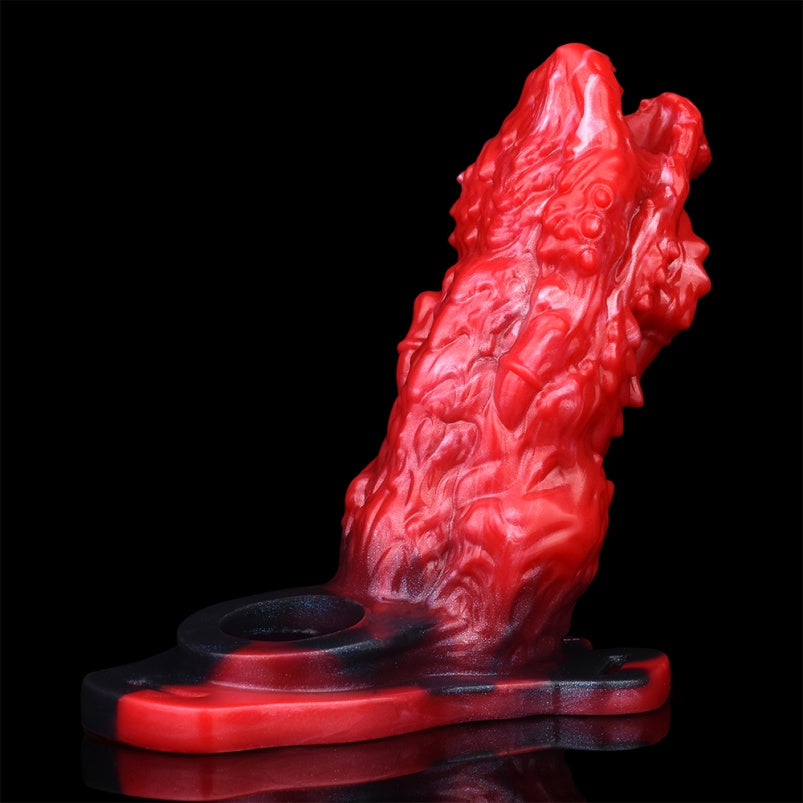 Purpurroter Penis-Vibrator „Dragon Mouth Fantasy“ aus Silikon – für 14 cm große Männer entwickelt, um Erweichung zu bekämpfen und die Ejakulationskontrolle zu verbessern
