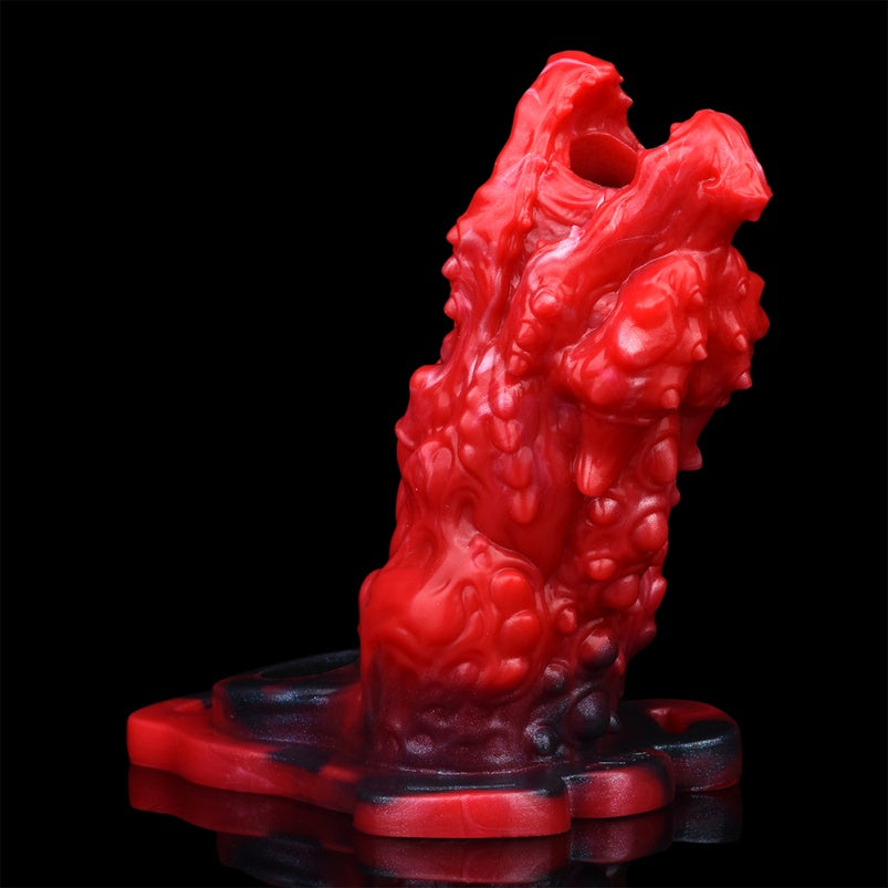 Purpurroter Penis-Vibrator „Dragon Mouth Fantasy“ aus Silikon – für 14 cm große Männer entwickelt, um Erweichung zu bekämpfen und die Ejakulationskontrolle zu verbessern