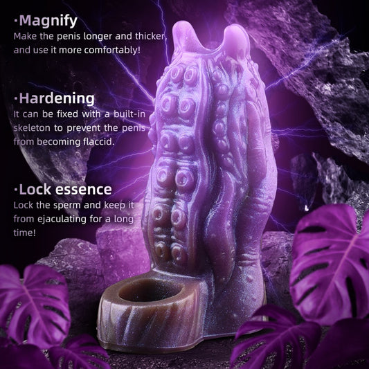 Tentacle Fantasy Silicone Cock Sleeve – Purple Reinforcement for Male Sexual Power