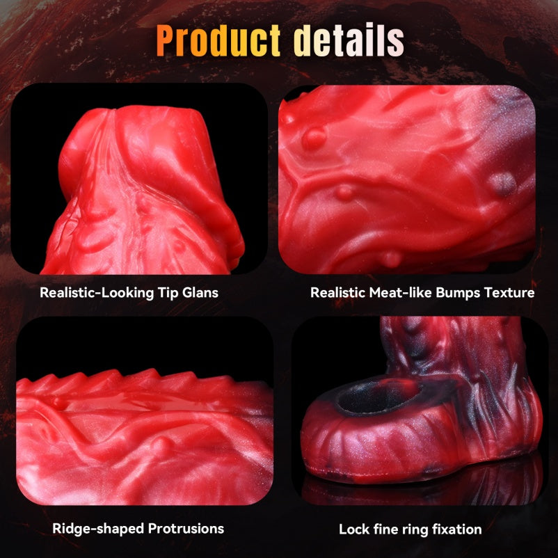 Red Dragon Vibrating Penis Sleeve - Fantasy Silicone Cock Sheath Male Extender