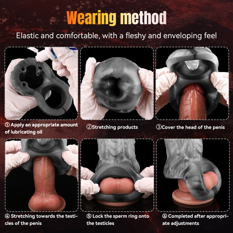 Red Dragon Vibrating Penis Sleeve - Fantasy Silicone Cock Sheath Male Extender
