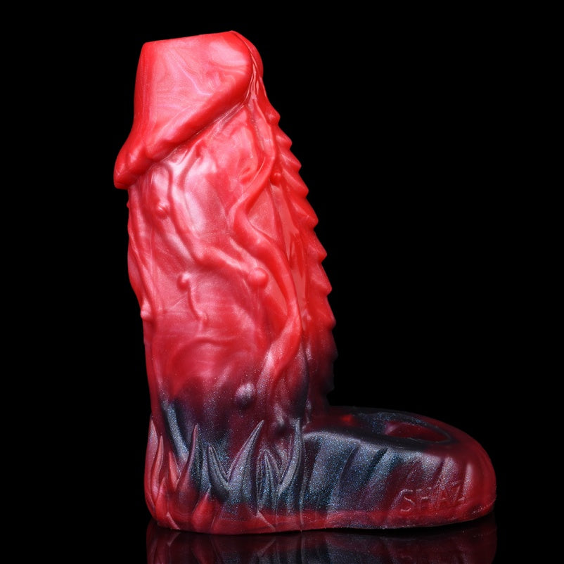 Red Dragon Vibrating Penis Sleeve - Fantasy Silicone Cock Sheath Male Extender