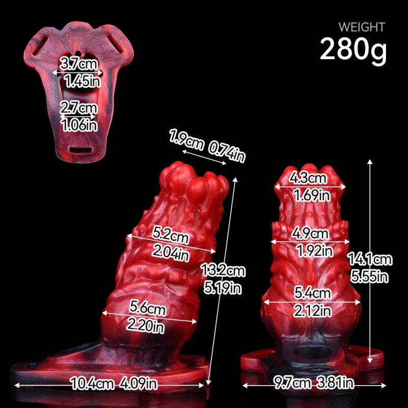 Strap-on Harness Vibrating Cock Sleeve- Monster Knots Fantasy Penissleeve Extender for Men