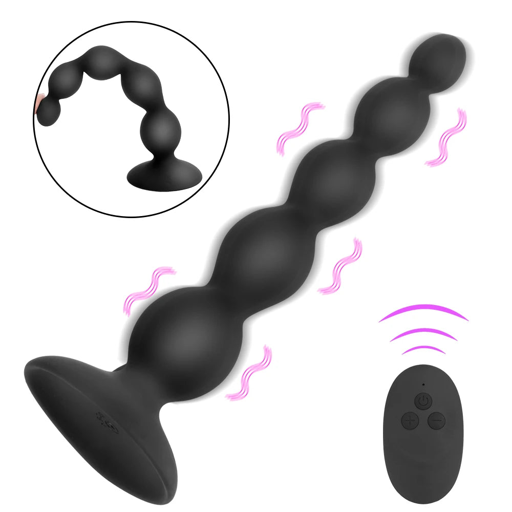 Remote Control Anal Beads - Vibrating Butt Plug Prostate Massager Domlust Remote Control Anal Beads - Vibrating Butt Plug Prostate Massager Domlust