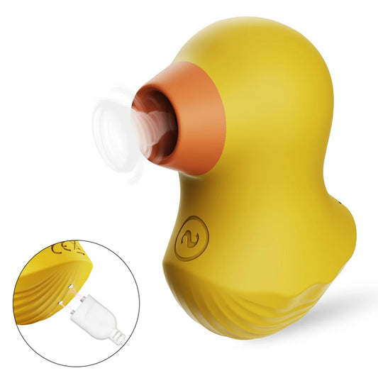 Clitoral Sucking  Oral Sex Women Masturbator - Portable Yellow Duck Clit Vibrator Gift