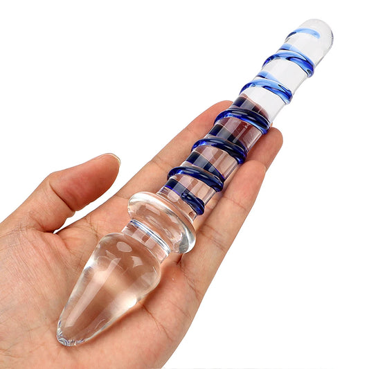 Crystal Glass Dildo Butt Plug - Double End Prostate Massage Anal Toys Gifts for Men Women