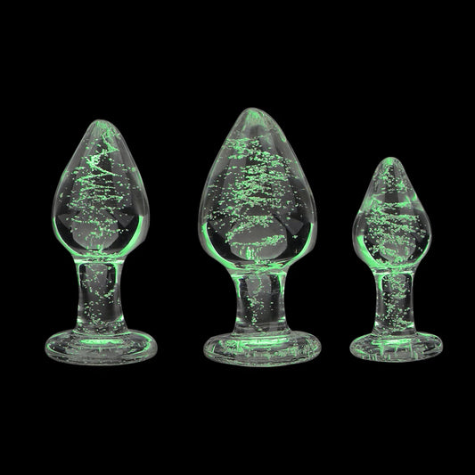 Leuchtender Analplug aus Glas – erotischer Schmuck, Analperlen, Buttplug