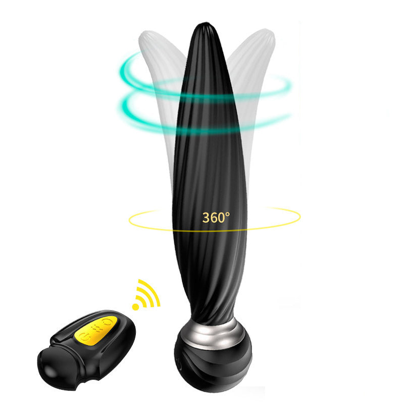Fernbedienungs-Prostata-Massagegerät – 360°-Drehung, klemmender Buttplug, Analspielzeug