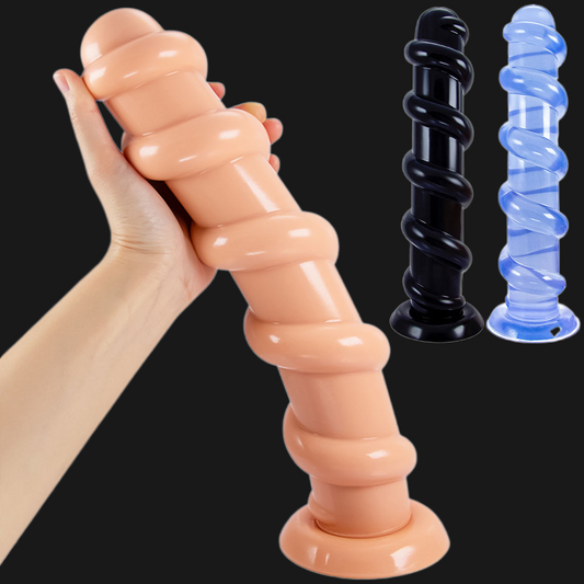 13 Zoll langer geknoteter Dildo - Riesiger Analdildo für weibliches Sexspielzeug mit Saugnapf, freihändiges Spielen
