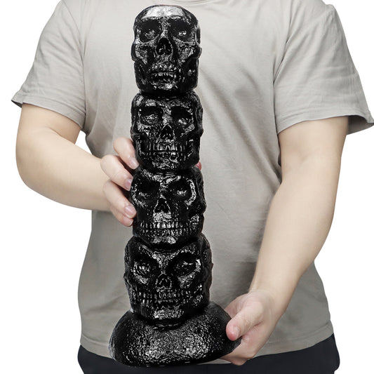 Fantasy Skull Huge Dildo Butt Plug - Big Black Monsterdldo Suction Cup Women Masturbator